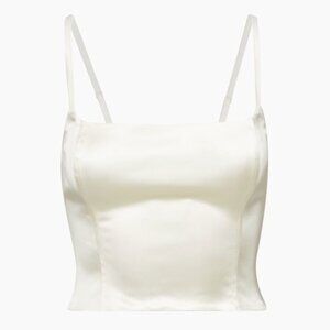 Aritzia Wilfred Creme White Satin Corset Tank Top